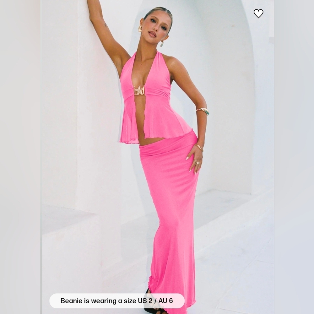 PRINCESS POLLY De Angelo Maxi Skirt Pink size US 2 /AU 6